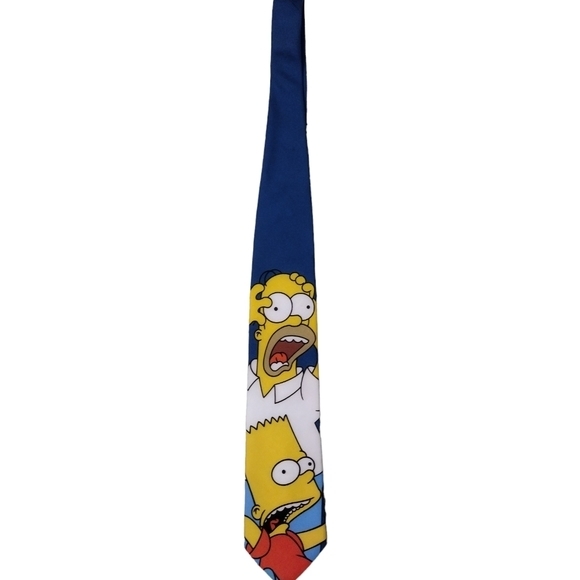 Ralph Marlin‎ Vintage 1998 Bart Simpson Blue/Yellow Men's Tie - Picture 2 of 7